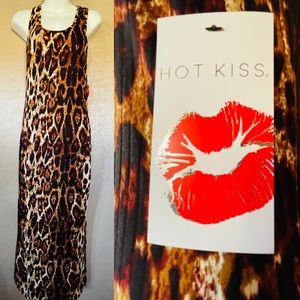 HOT KISS NWT Leopard Print Tank DRESS Size LARGE